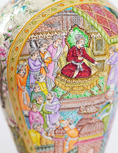 Handmade Kashmir Papier-Mâché Flower Vase — Hand-Painted Design | Ø 17 cm × 51 cm (H)