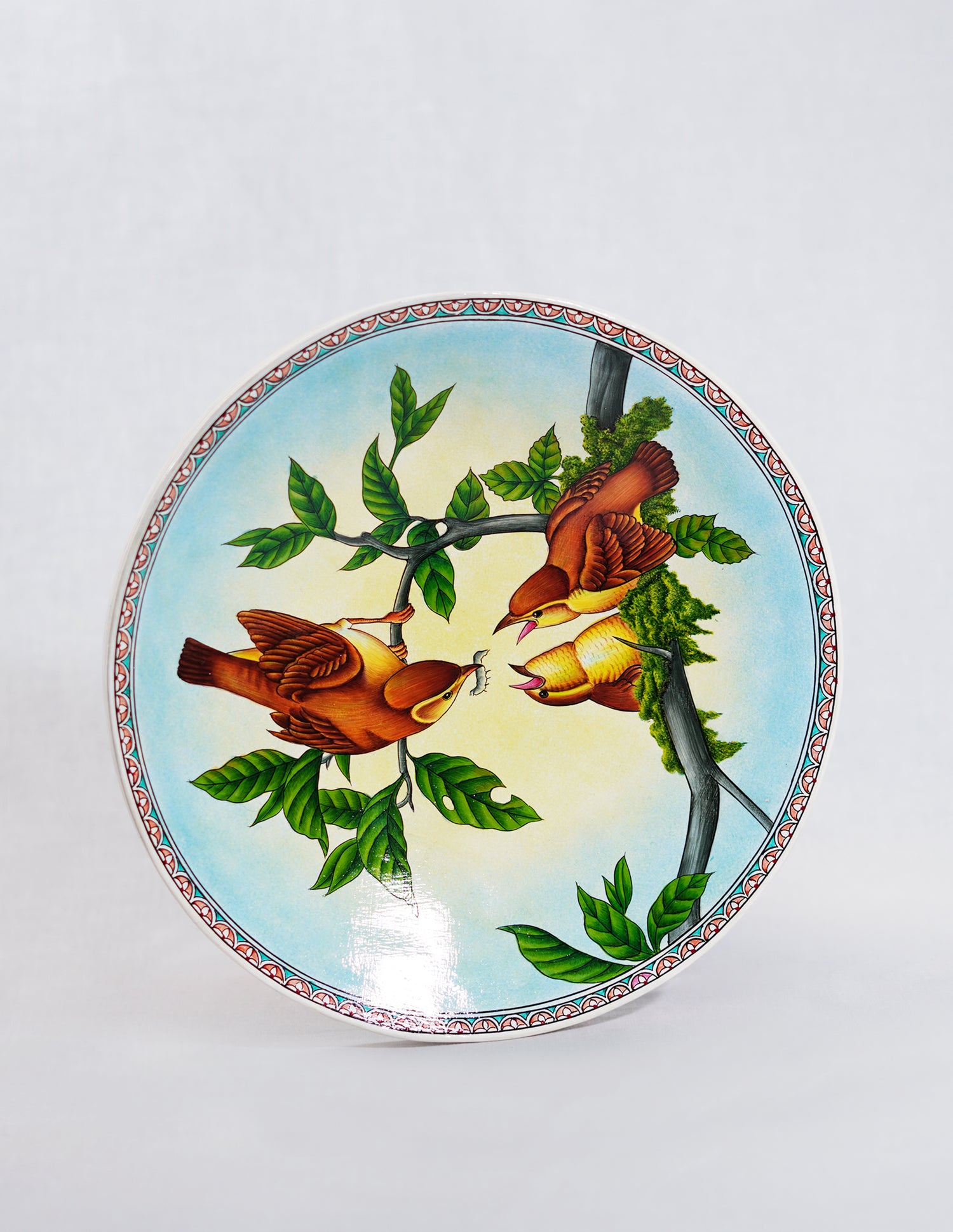 Handmade Kashmir Papier-Mâché Wall Plate — Hand-Painted Design | Ø 25.5 cm