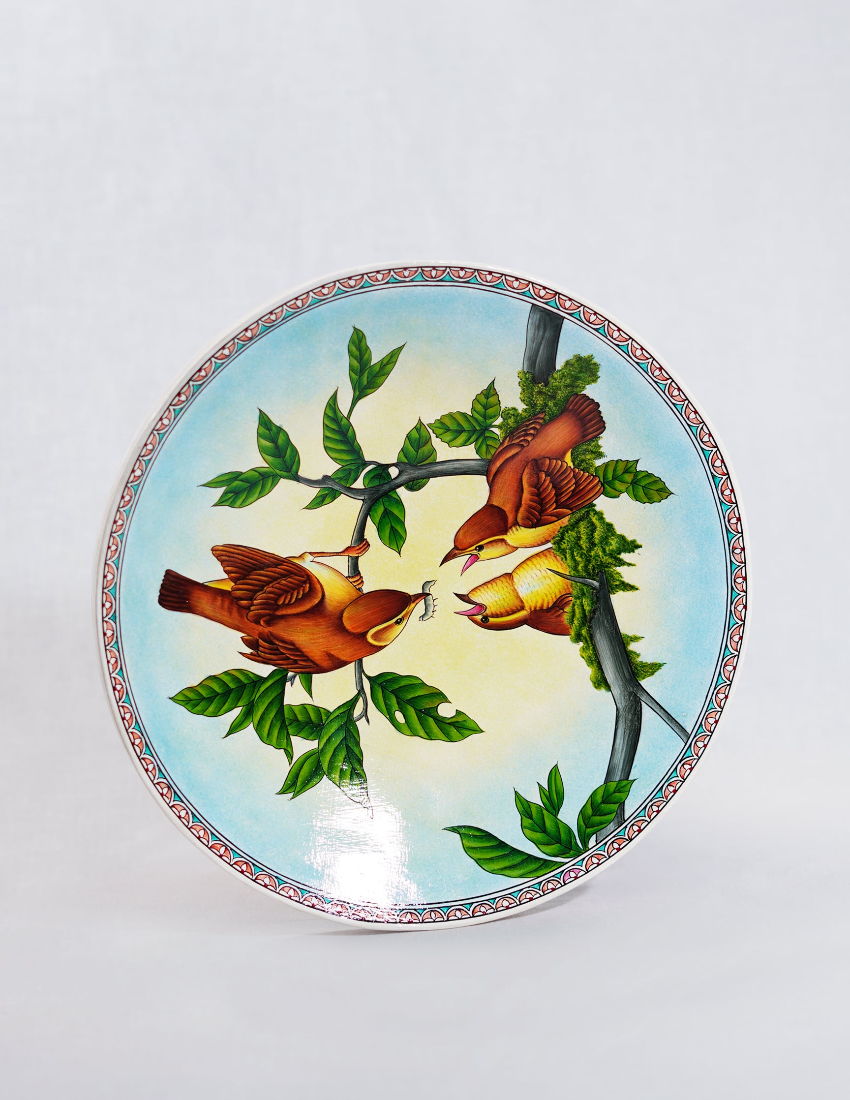 Handmade Kashmir Papier-Mâché Wall Plate — Hand-Painted Design | Ø 25.5 cm