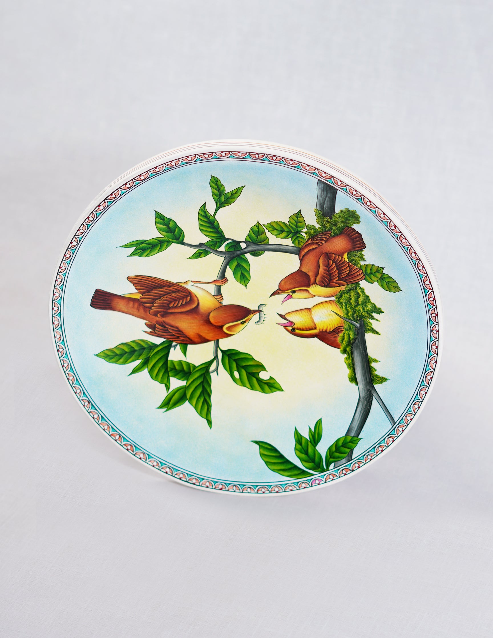 Handmade Kashmir Papier-Mâché Wall Plate — Hand-Painted Design | Ø 25.5 cm
