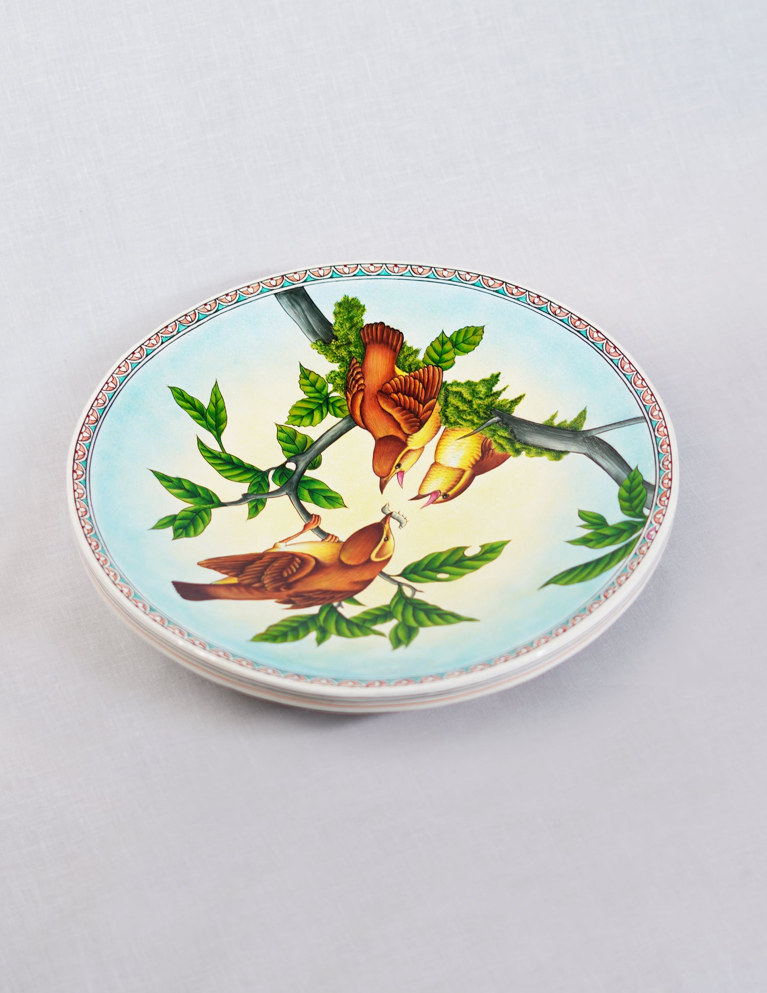 Handmade Kashmir Papier-Mâché Wall Plate — Hand-Painted Design | Ø 25.5 cm