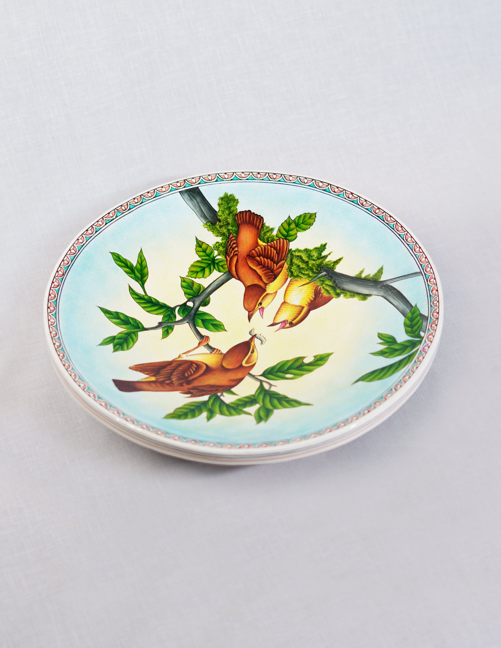 Handmade Kashmir Papier-Mâché Wall Plate — Hand-Painted Design | Ø 25.5 cm