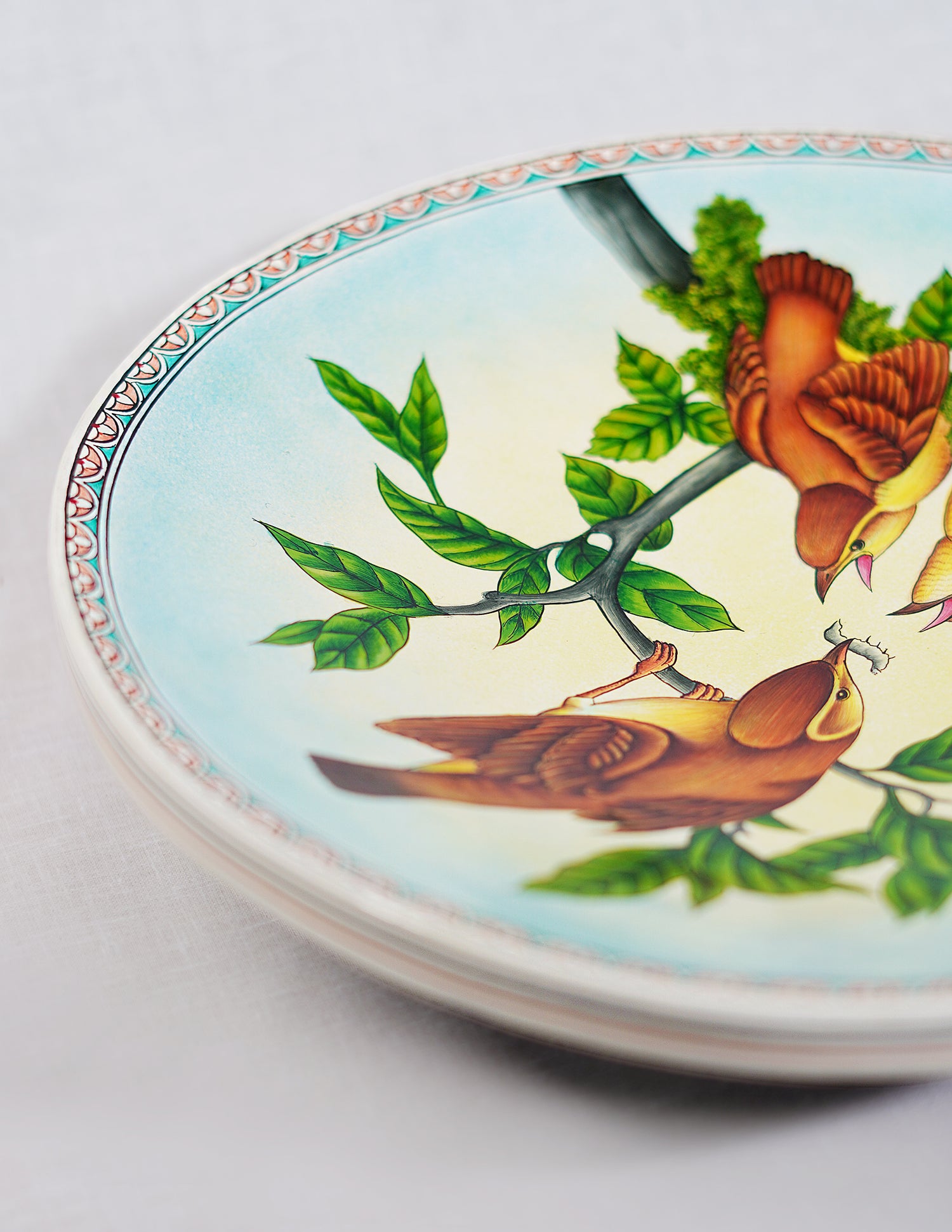 Handmade Kashmir Papier-Mâché Wall Plate — Hand-Painted Design | Ø 25.5 cm