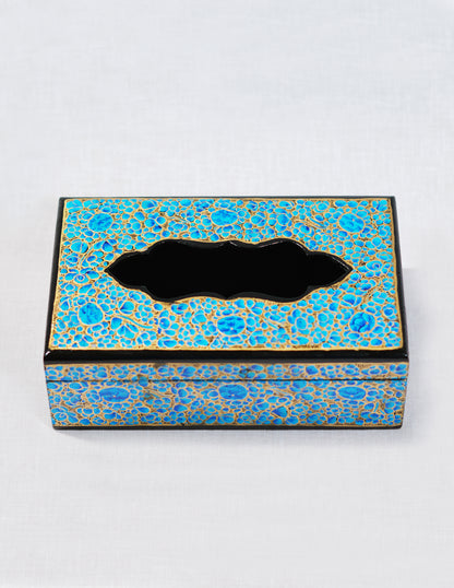 Handmade Kashmir Papier-Mâché Tissue Box — Hand-Painted Design | 12.5 cm (L) × 20 cm (B) × 7 cm (H)