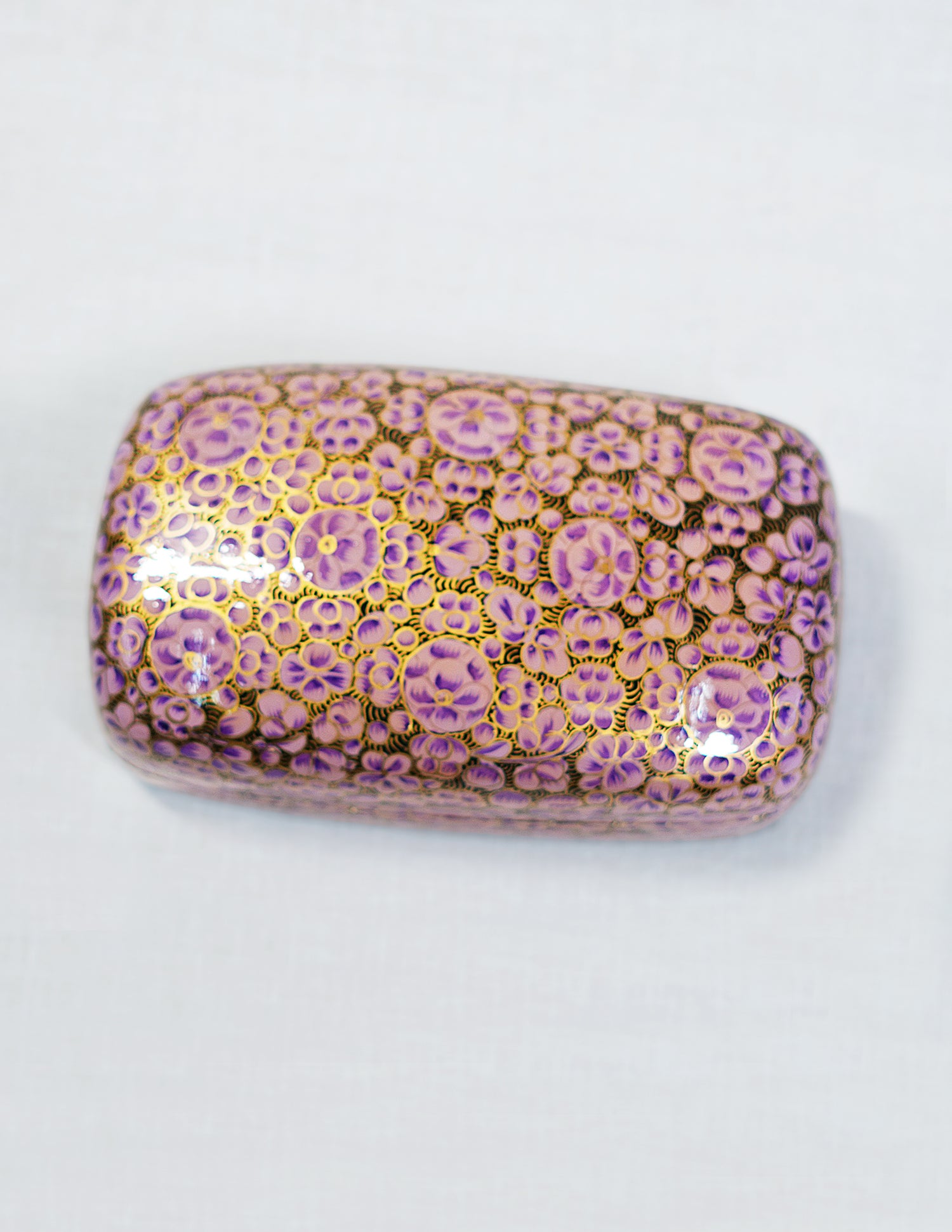 Handmade Kashmir Papier-Mâché Trinket Box — Hand-Painted Design | 10.5 cm (L) × 17.5 cm (B) × 6 cm (H)