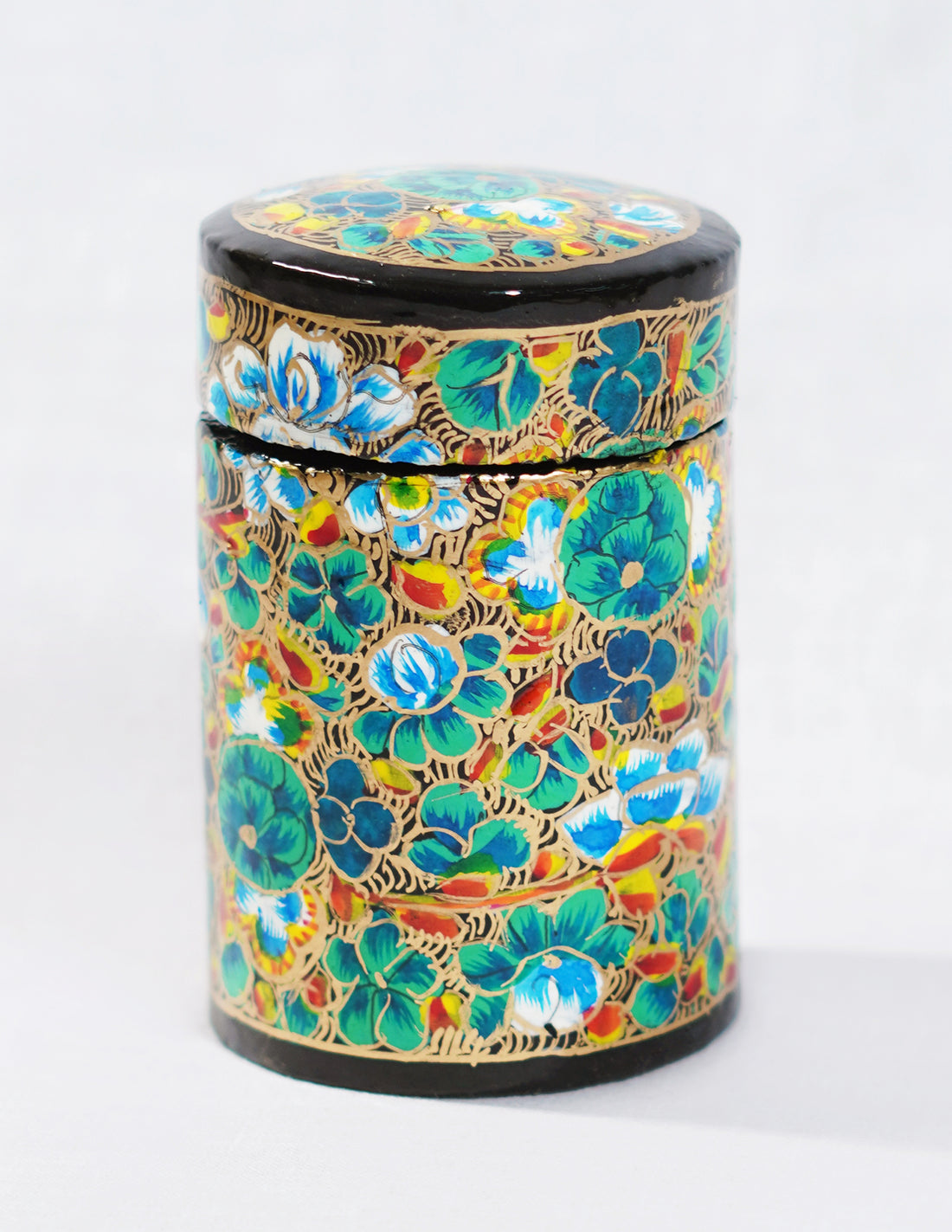 Papier-Mâché Toothpick Holder — Hand-Painted Design | Ø 4 cm × 7 cm (H)