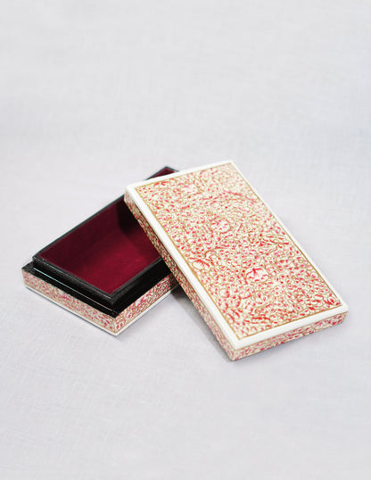 Handmade Kashmir Papier-Mâché Flat Box — Hand-Painted Design | 10 cm (L) × 17.5 cm (B) × 3.5 cm (H)