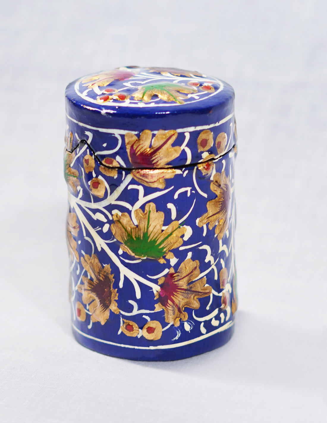 Papier-Mâché Toothpick Holder — Hand-Painted Design | Ø 4 cm × 7 cm (H)