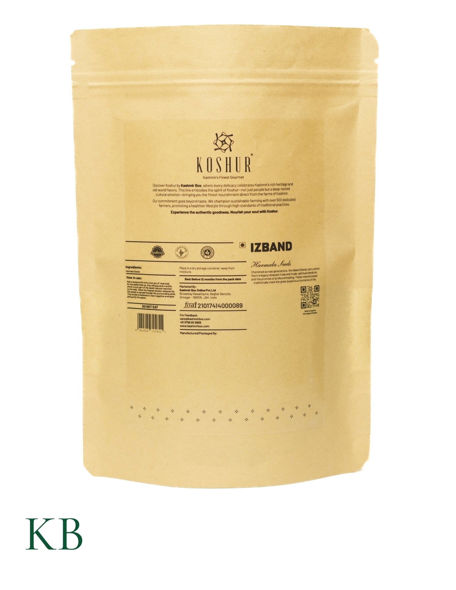 Koshur - Izband | Harmala Seeds | Room Freshener | Fragrant Smoke | Soothing Smell - Kashmir Box