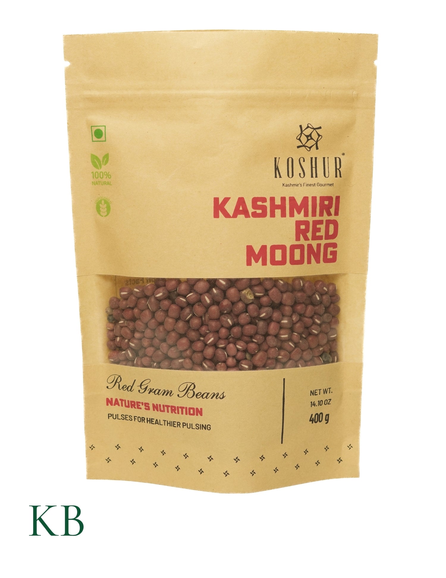 Koshur - Kashmiri Red Moong | Red Gram Beans |  Mung Bean| Unpolished Pulses | Vegan Protein | Dried Beans &amp; Pulses - Kashmir Box