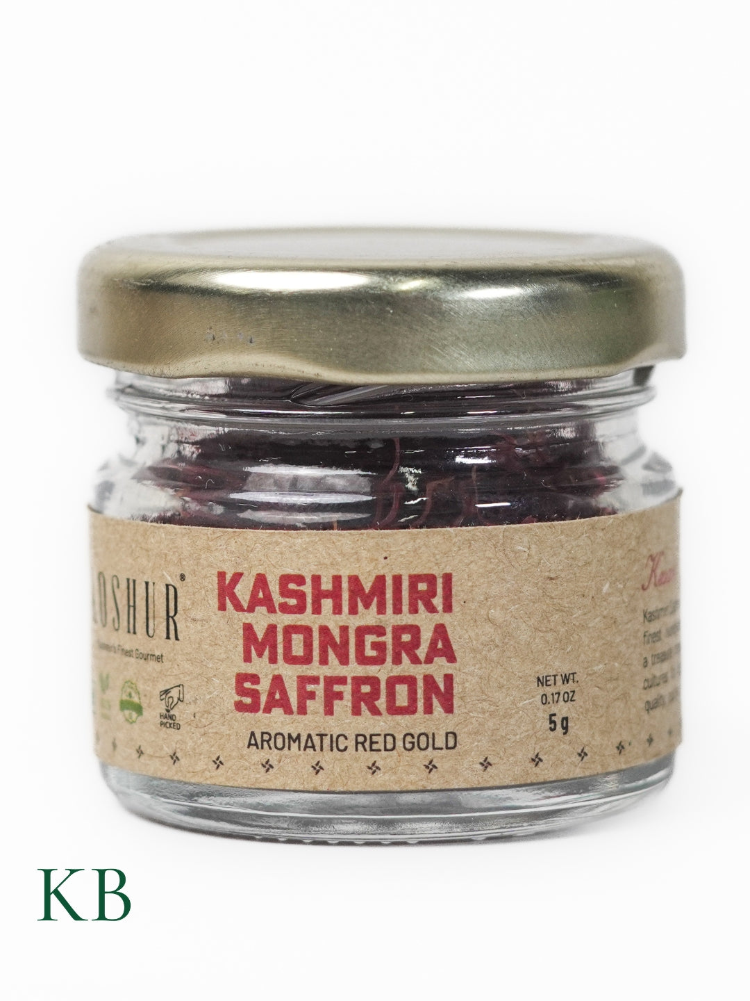 Koshur - Kashmiri Mongra Saffron Strands| Kesar | Zafran | Red Gold | Kumkuma Puvvu | Saffron Tilak | Saffron Flower | Crocus Sativus |Pampore’s Original and 100% Pure - Kashmir Box