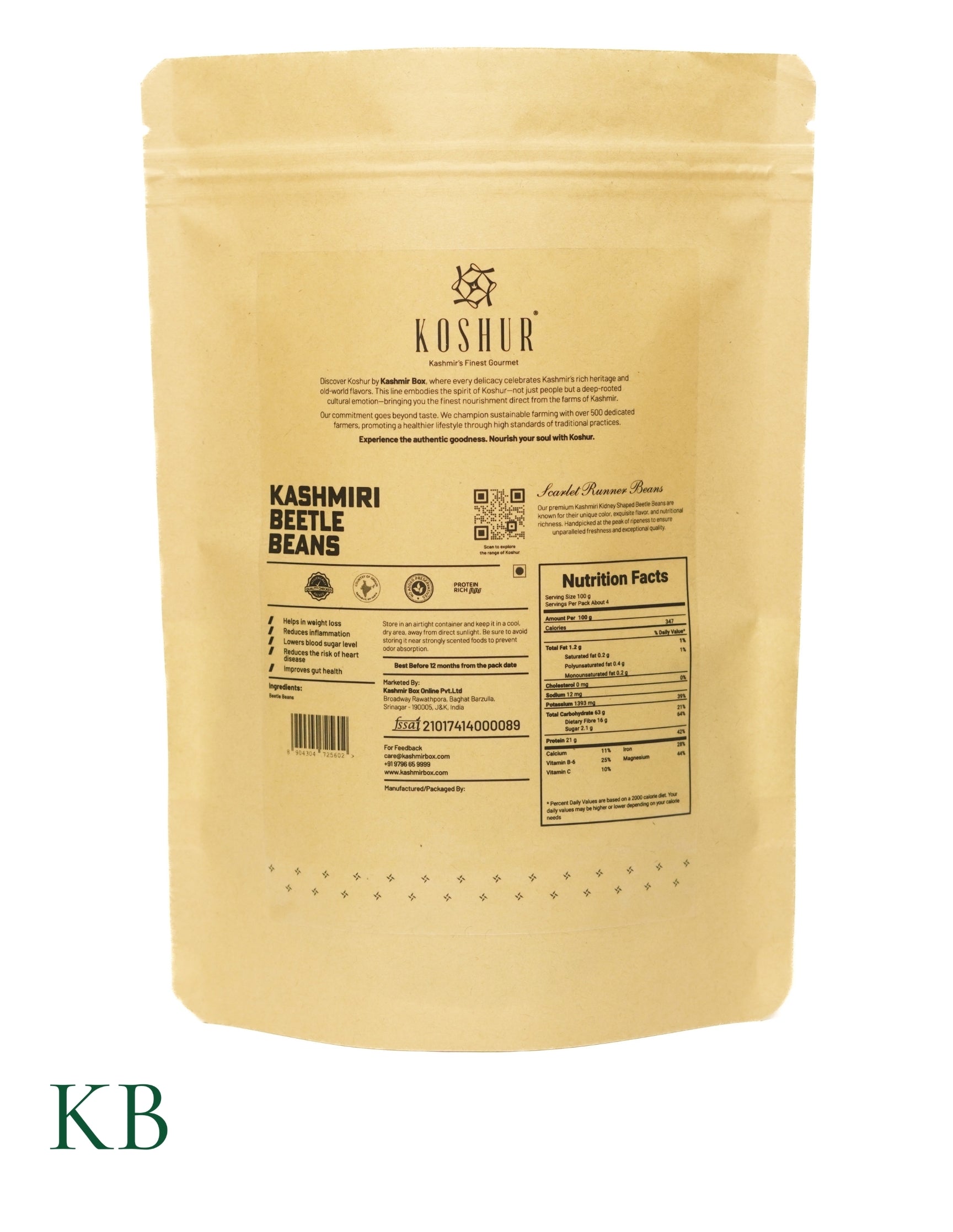 Koshur - Kashmiri Beetle Beans | Scarlet Runner Beans | Rajma Beans | Unpolished  Pulses | Vegan Protein | Dried Beans &amp; Pulses - Kashmir Box