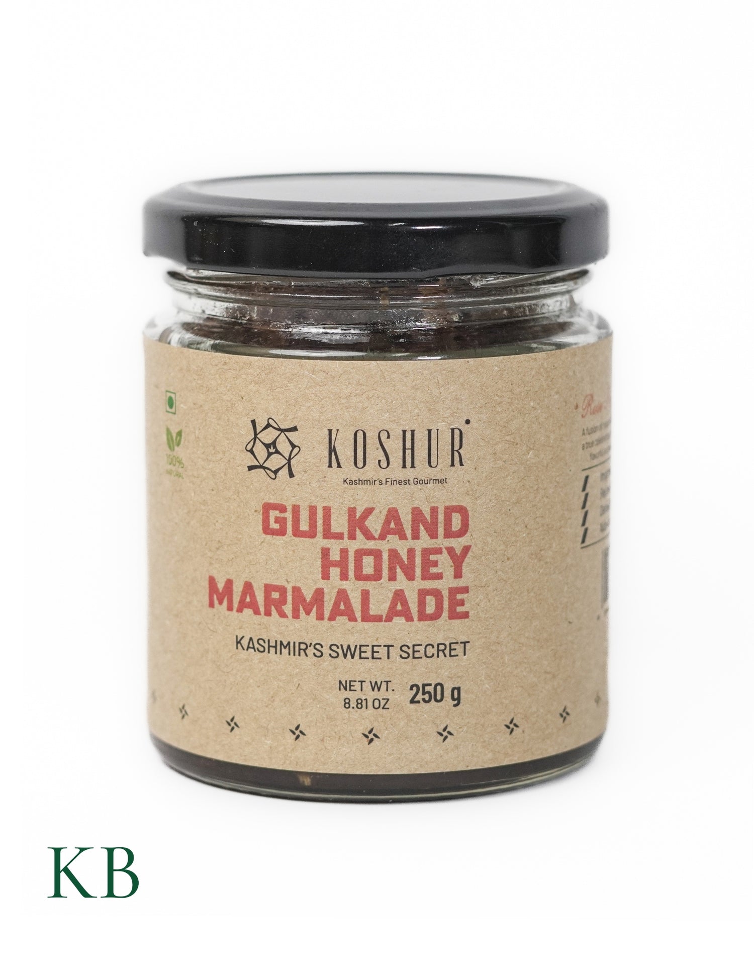 Koshur - Gulkand Honey Marmalade| Rose Petal Honey Fusion |Gulkand Jam With Honey | Natural Sweetener | No Sugar Added | Natural Coolant | Sun-cooked  Pure Rose Petal - Kashmir Box