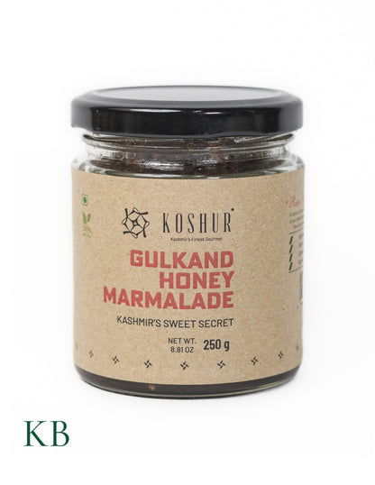 Koshur - Gulkand Honey Marmalade| Rose Petal Honey Fusion |Gulkand Jam With Honey | Natural Sweetener | No Sugar Added | Natural Coolant | Sun-cooked  Pure Rose Petal - Kashmir Box
