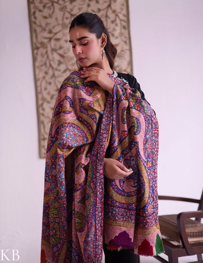 Kashmiri Handwoven Pashmina Jamawar Sozni Shawl – Multicoloured Paisley | Handwoven Heritage - Kashmir Box