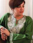 Rang-e-Khizan Forest Green Zari Gold Phiran
