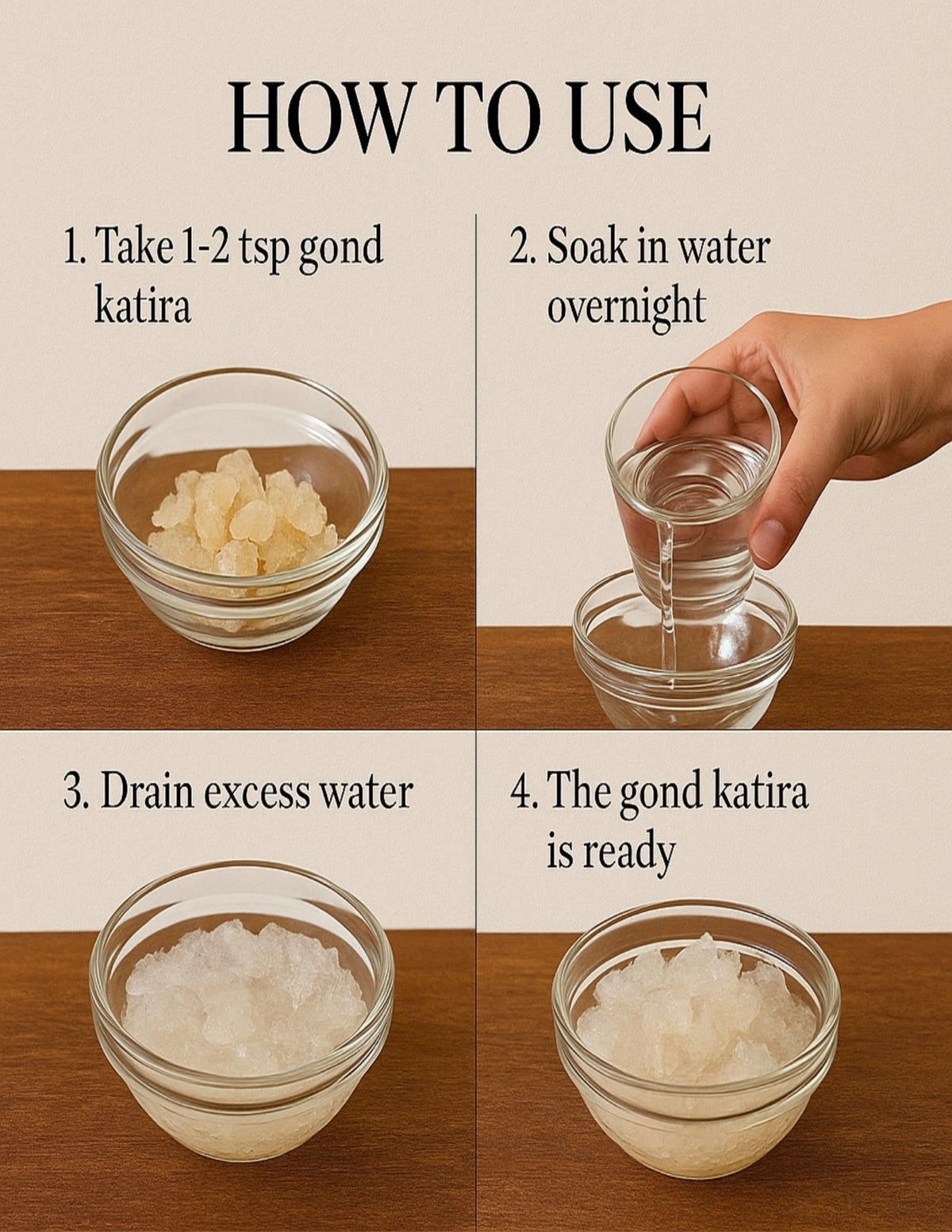 Koshur - Premium Goond Katira | Tragacanth Crystals | Herbs | Edible Gum | Natural Coolant | Best Superfood