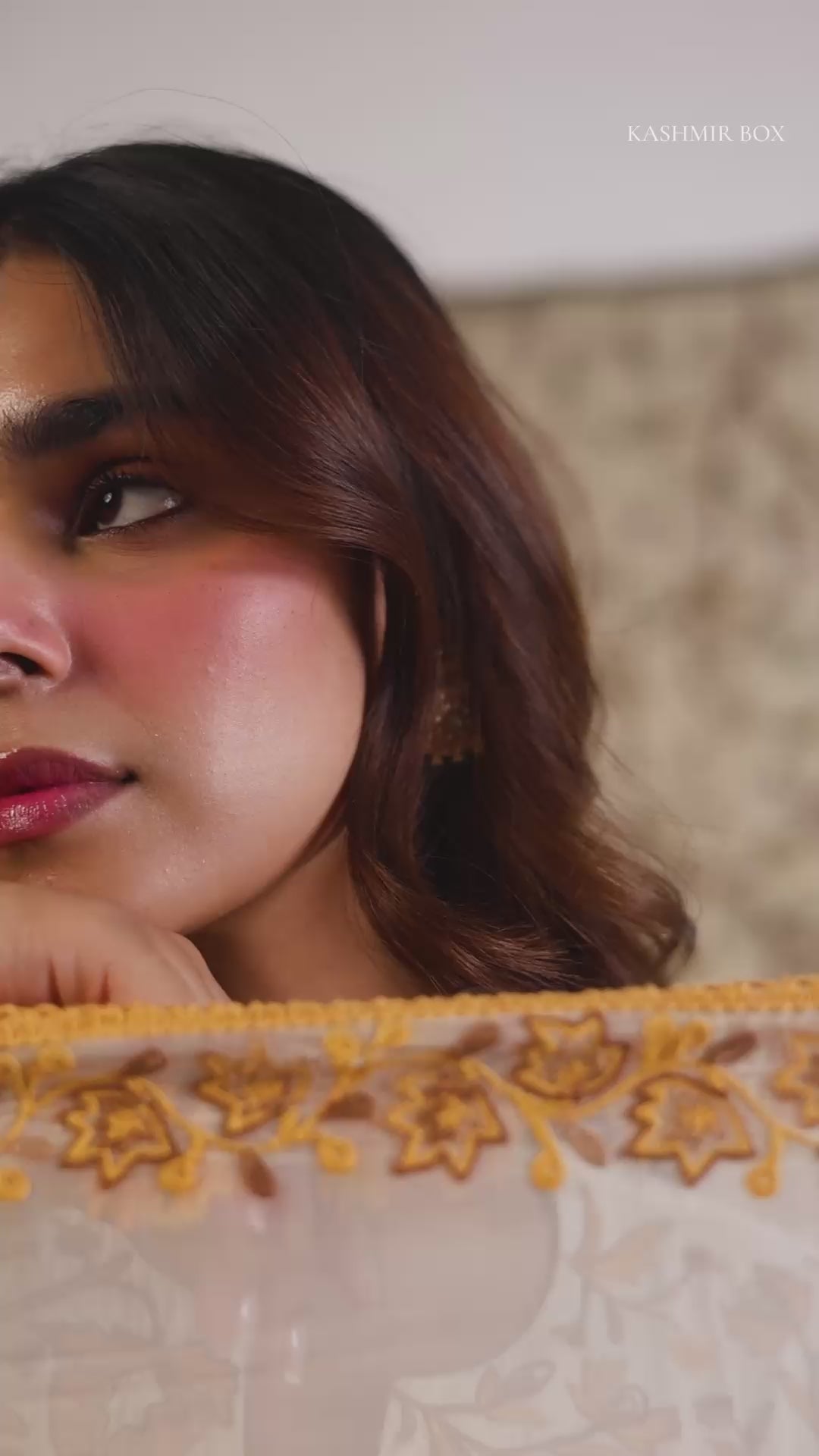 Yellow Cotton Satin Suit Set with Fine Aari Embroidery &amp; Organza Dupatta — Bulbul Collection | Kashmiri Summer Festive Wear