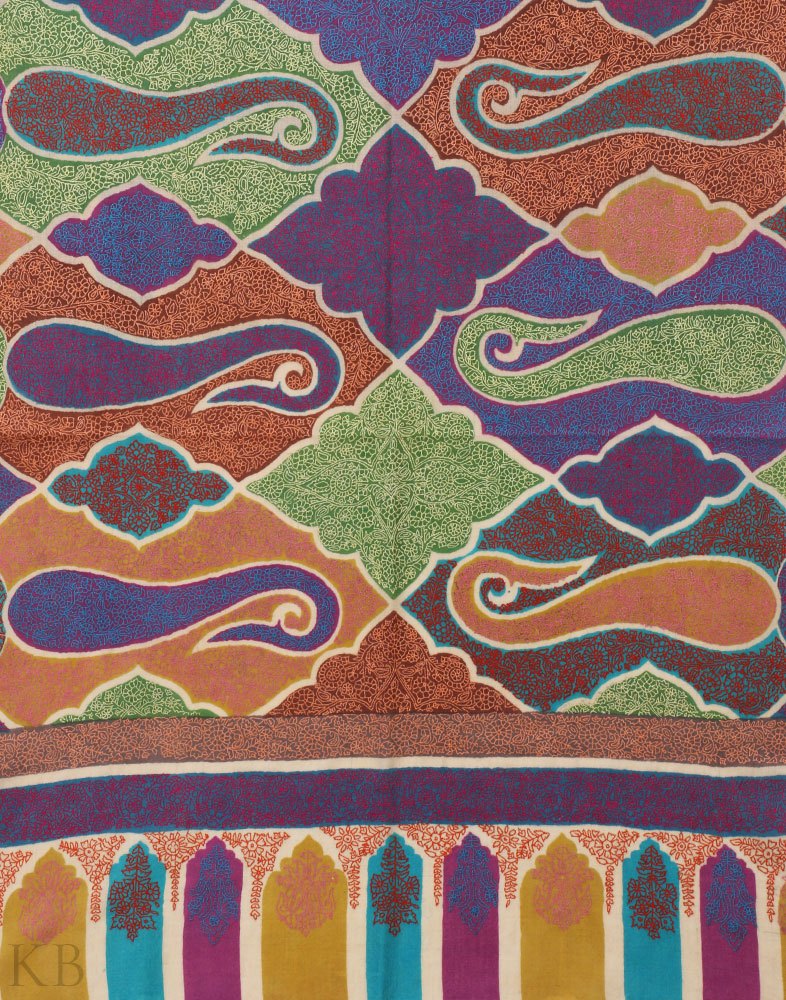 Badaam Patterned Embroidered Pashmina Stole - KashmirBox.com