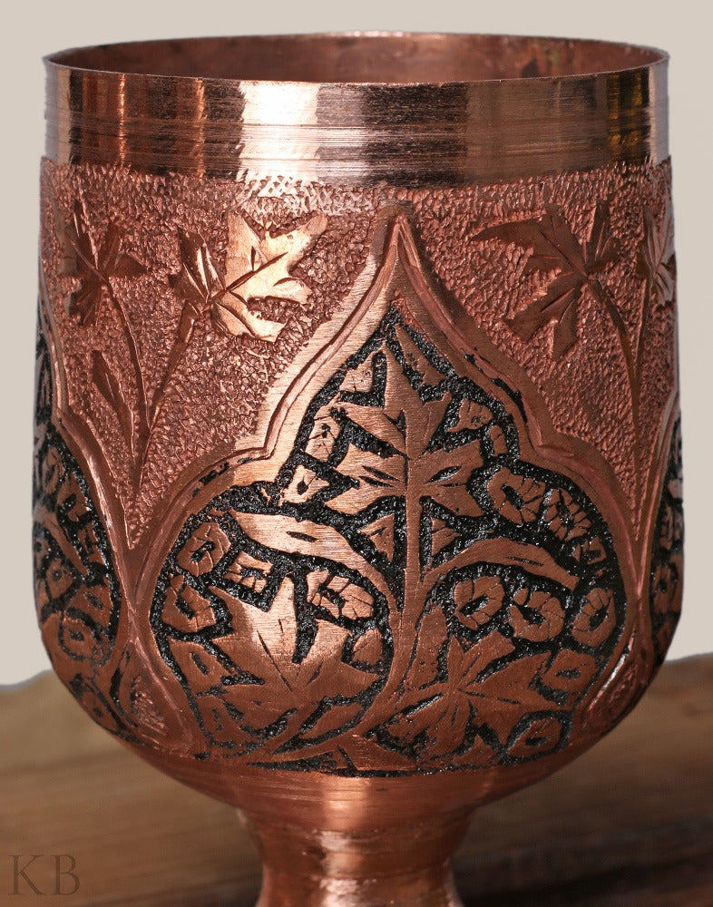 Mughal Kandkaari Copper Jug Set - KashmirBox.com