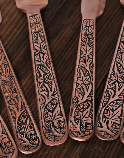 Chinar Designed Fork And Knife Set - KashmirBox.com