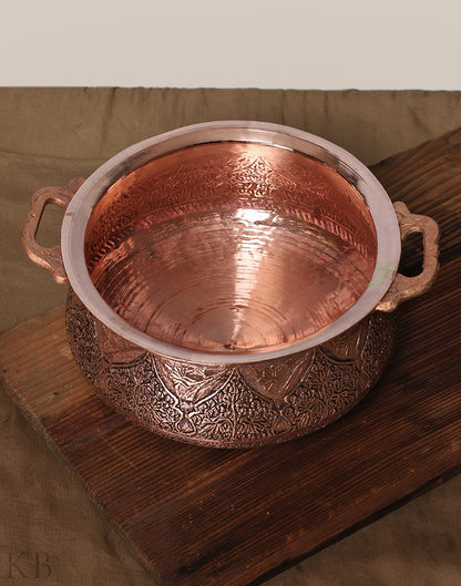 Vine Designed Copper Handi Set - KashmirBox.com