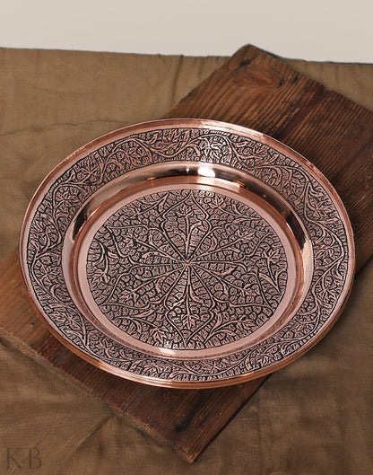 Elite Charm Copper Plate With Lid - KashmirBox.com