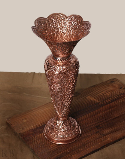 Petal Designed Copper Flower Vase - KashmirBox.com