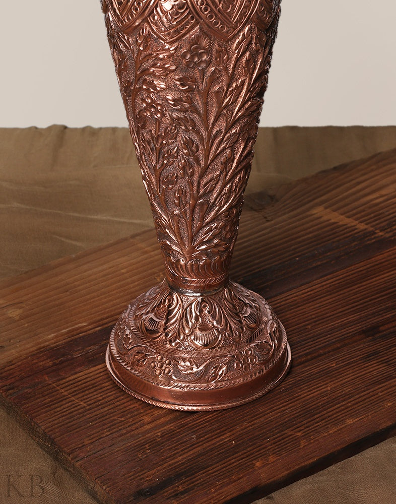 Petal Designed Copper Flower Vase - KashmirBox.com