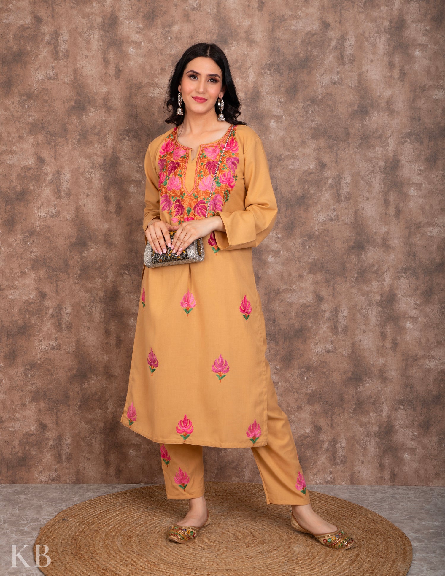 Kashmiri Suit Pure Silk Designer Suits Buy Online Aari Embroidered