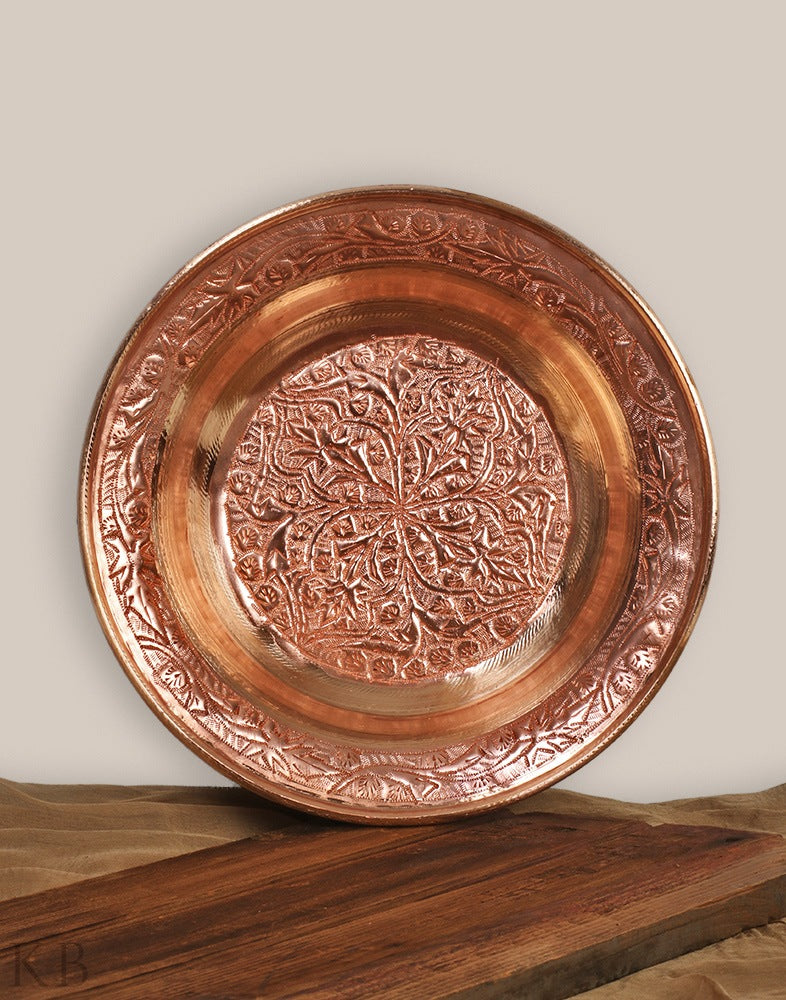 Vine Engraved Copper Plate - KashmirBox.com