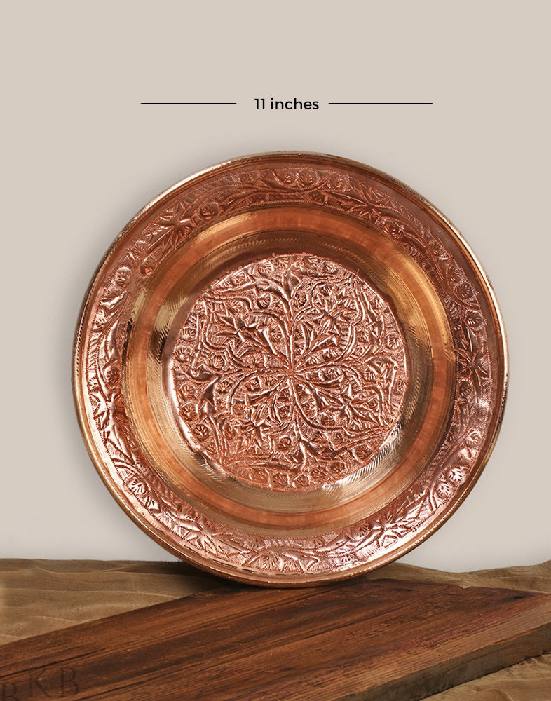 Vine Engraved Copper Plate - KashmirBox.com