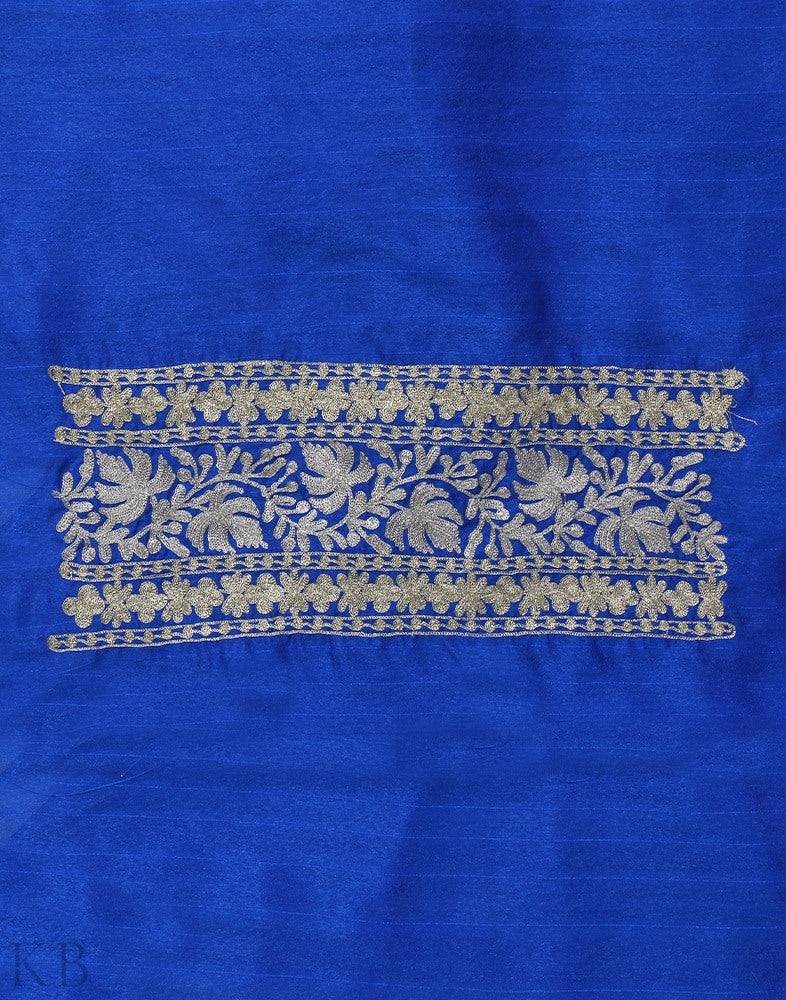 Chaand Patta Zari Embroidered Silk Saree - KashmirBox.com