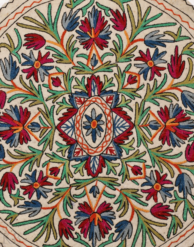 Posh Phullai Handmade Aari Embroidered Namda - KashmirBox.com