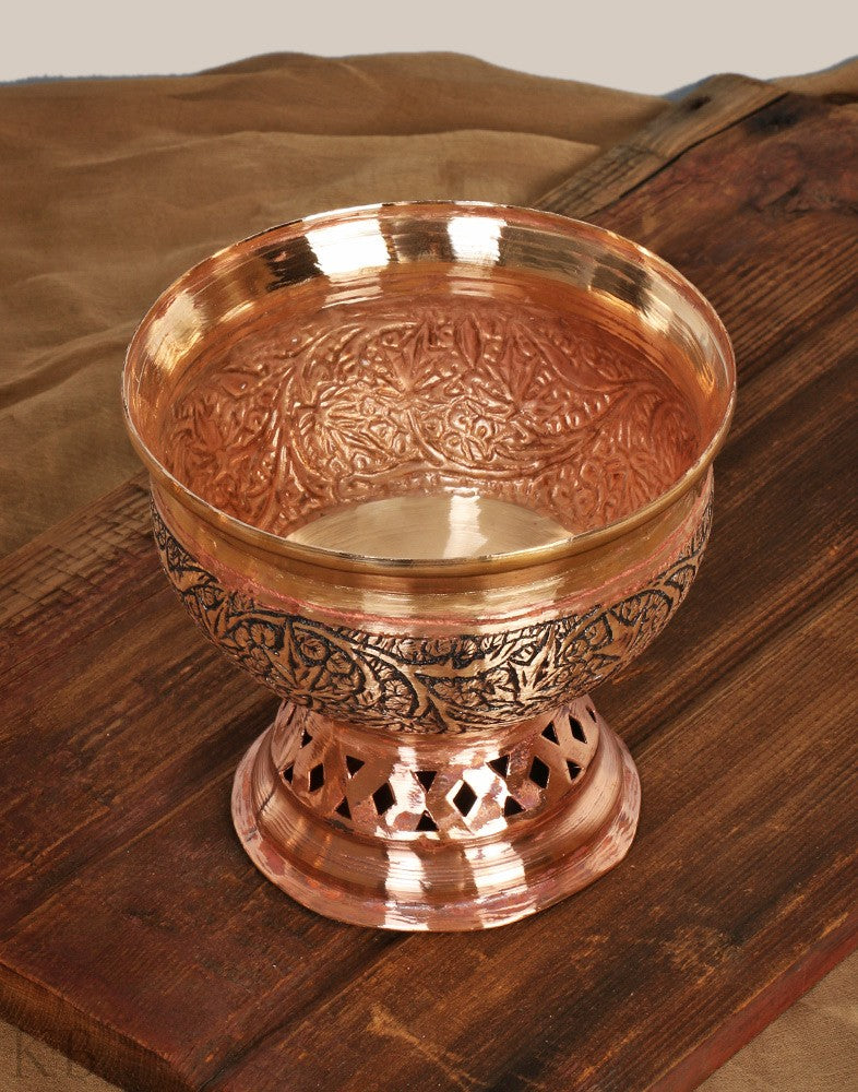 Kandkaerr Gold Hued Copper Bowls (Set of 6) - KashmirBox.com