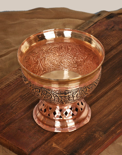 Kandkaerr Gold Hued Copper Bowls (Set of 6) - KashmirBox.com