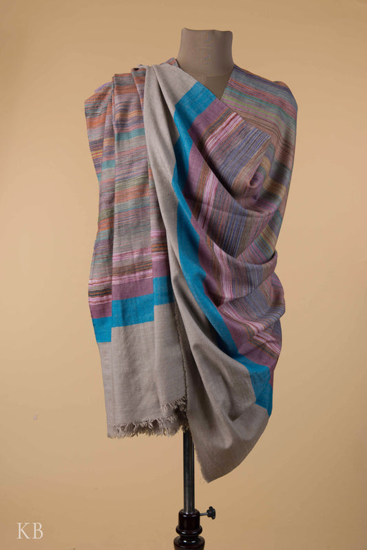 Multicolored Striped Pashmina Shawl - Kashmir Box