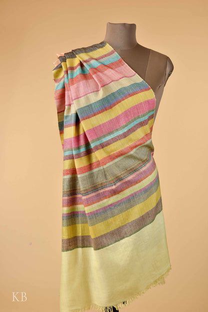 Multicolored Modern Design Striped Pashmina Stole - Kashmir Box