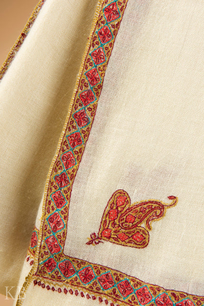 Lemon Sozni Embroidered Pashmina Stole - Kashmir Box