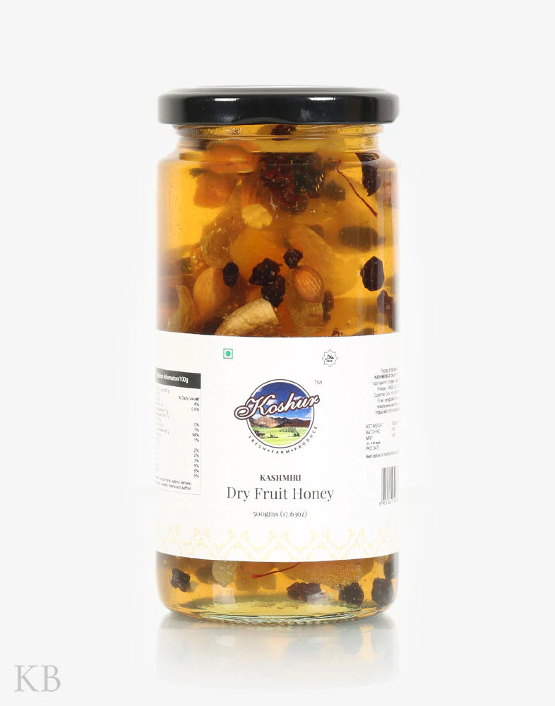 Koshur Dry Fruit Mix Acacia Honey and Mongra Saffron Combo - Kashmir Box