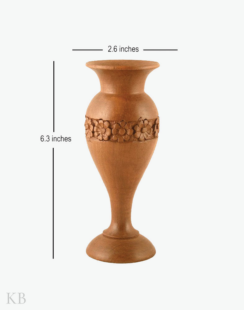 Walnut Wood Flower Pot - KashmirBox.com