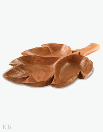 Walnut Wood Chinar Bowl Large - KashmirBox.com