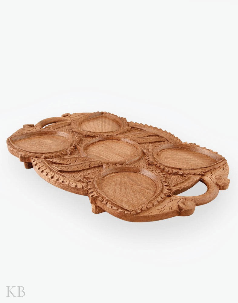 Carved Glass Serving Tray - Kashmir Box