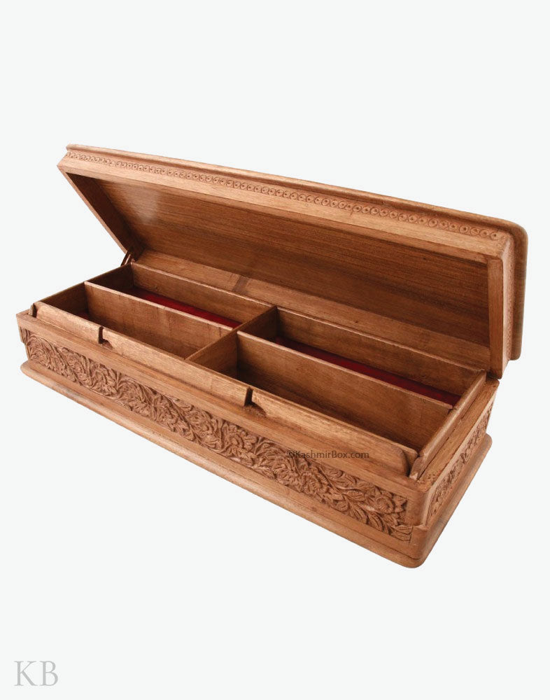 Carved Large Jewellery Box - KashmirBox.com