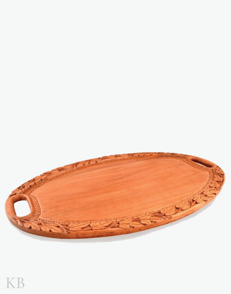 Walnut Wood Carved Tray - Kashmir Box
