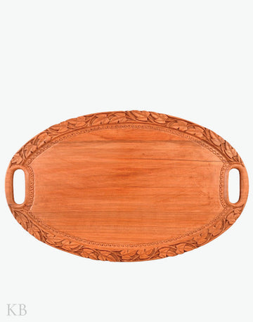 Walnut Wood Carved Tray - Kashmir Box