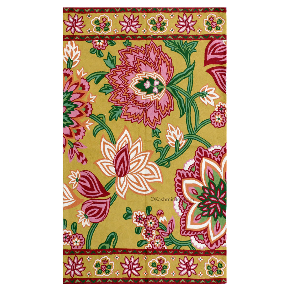 Bold Floral Patterned Handmade Rug - KashmirBox.com