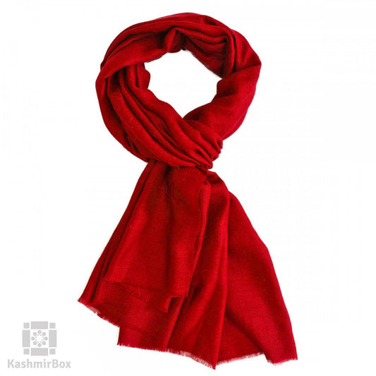 Red Woolen Scarf - KashmirBox.com