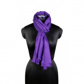 Purple Woolen Scarf - KashmirBox.com