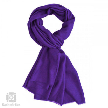 Purple Woolen Scarf - KashmirBox.com